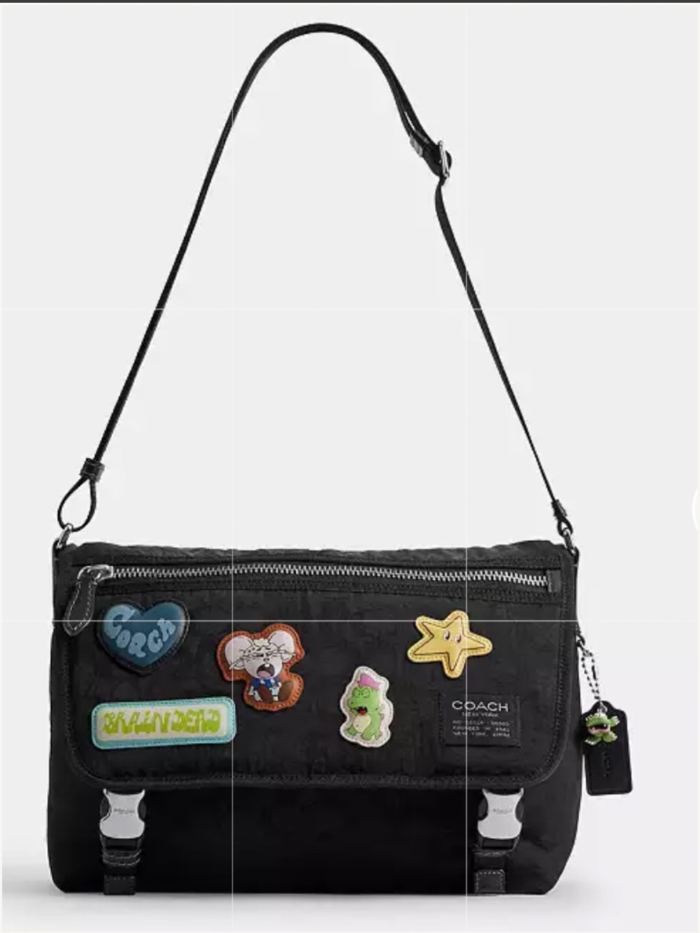 🐹🦖🐹  Coach | Brain Dead Lane Messenger In Signature Nylon With Patches 🐹🦖🐹 NWT - Picture 2 of 16
